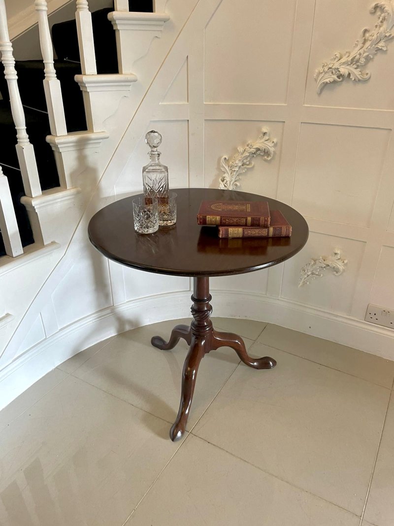 Antique George III Quality Mahogany Bird Cage Tripod/Lamp Table - Image 3